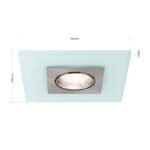 Spot mobil patrat CLASA cu decoratiune sticla mata GU10 1x50W otel finisaj crom satinat 15x15cm IP20 ORION - imagine 6