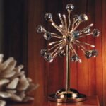 Lampa de masa GALAXY, cadru alama solida, 12 lumini crom, placat cu aur de 24K, cristale Swarovski,  50cm G4 12x12V/10W ORION