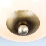 Plafoniera AUSTRIAN OLD LAM, cu abajur din sticla crem-sampanie, E27 2x60W otel finisaj alama patinata, 27cm IP20 ORION - imagine 4