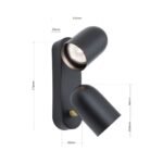 Plafoniera spot BRADLEY, GU10 2x35W aluminiu finisaj negru-auriu, 18x8cm IP20 ORION - imagine 6