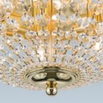 Plafoniera din cristal PLAFOND, 47cm 6xE27/40W cristal Asfour, cadru otel finisaj alama aurie IP20 ORION - imagine 4