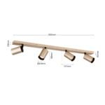 Plafoniera spot SEAN, GU10 4x40W aluminiu finisaj auriu mat, 80x12x6cm IP20 ORION - imagine 6