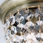 Plafoniera din cristal PLAFOND, 35cm 3xE27/40W cristal Asfour, cadru otel finisaj alama antica IP20 ORION - imagine 5