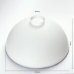 Abajur conic din sticlă groasa LANDHAUS 434, Ø 350mm, finisaj opal mat cu inel argintiu ORION - imagine 2
