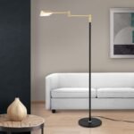 Lampadar LED BOSTON, variator tactil, 107-148cm, LED 10W/1000lm/3000K aluminiu finisaj negru-auriu IP20 ORION