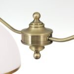 Suspensie OLD LAMP, cu abajur din sticla opal mat, E27 2x40W otel finisaj alama antica, 50-120cm IP20 ORION - imagine 4