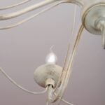 Candelabru VELA, E14 5x40W otel finisaj antic fildes-auriu, 100cm IP20 ORION - imagine 5