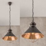 Pendul MATHILDA, E27 1x60W aluminiu finisacupru- alama antica, 110cm IP20 ORION - imagine 5