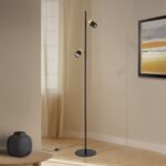 Lampa de podea spot KEVIN, GU10 2x40W aluminiu finisaj negru-auriu, 161cm IP20 ORION - imagine 3