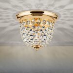 Plafoniera din cristal PLAFOND, 26cm 1xE27/40W cristal Asfour, cadru otel finisaj auriu IP20 ORION