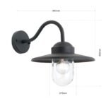Aplica pentru exterior EDWARD,  E27 1x60W aluminiu finisaj antracit inaltime 30cm IP44 ORION - imagine 5