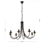 Candelabru GIOVANNI, E14 8x40W otel finisaj antic-auriu, 130cm IP20 ORION - imagine 5