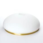 Abajur rotund din sticlă groasa LANDHAUS 413, Ø 260 mm, finisaj opal mat cu inel de alamă ORION