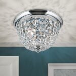 Plafoniera din cristal PLAFOND, 35cm 3xE27/40W cristal Asfour, cadru otel finisaj crom IP20 ORION - imagine 3