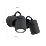 Aplica spot de exterior VISION pivotamta, GU10 2x13W cadru otel finisaj antracit, diametru 6.8cm IP44 ORION - imagine 5
