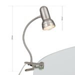 Lampa de masa spot WILHELM cu clema de prindere, E27 1x40W otel finisaj crom satinat, 23cm IP20 ORION - imagine 5