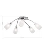 Plafoniera CARLA, cu abajur din sticlă cu model decorativ perforat, G9 5x40W otel finisaj crom, 60cm IP20 ORION - imagine 5
