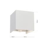 Aplica LED de exterior CUBE-S, LED13W/700lm/3000K aluminiu finisaj alb, inaltime 10cm IP54 ORION - imagine 6