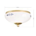 Plafoniera LANDHOUS, cu abajur din sticla opal-lucios-albastru, E27 1x60W otel finisaj alama periata, 21cm IP20 ORION - imagine 5