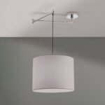 Lampă supendata FULAN, cu montare rotativă-reglabila cu abajur textil, E27 1x60W otel finisaj crom, 55-125cm IP20 ORION