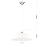 Suspensie SUSAN, cu abajur din sticlă opal mat, E27 1x40W otel finisaj alama antica, 110cm IP20 ORION - imagine 5