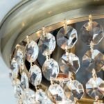 Plafoniera din cristal PLAFOND, 47cm 6xE27/40W cristal Asfour, cadru otel finisaj alama antica IP20 ORION - imagine 5