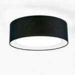 Plafoniera MARS cu abajur de in, E27 3x40W, otel finisaj negru, 50cm IP20 ORION - imagine 2