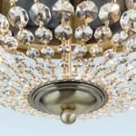 Plafoniera din cristal PLAFOND, 47cm 6xE27/40W cristal Asfour, cadru otel finisaj alama antica IP20 ORION - imagine 4