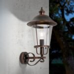 Aplica pentru exterior KENZO in sus,  E27 1x60W aluminiu finisaj cupru/negru inaltime 50cm IP44 ORION