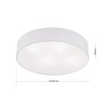 Plafoniera UFO cu abajur de in, E27 4x40W, otel finisaj alb, 50cm IP20 ORION - imagine 6