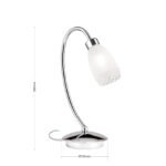 Veioza CARLA, cu abajur din sticlă cu model decorativ perforat, G9 1x40W otel finisaj crom, 32cm IP20 ORION - imagine 5
