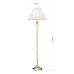 Lampadar OLD LAMP, cu abajur din material textil plisat, E27 1x60W otel finisaj alama antica, 152cm IP20 ORION - imagine 5