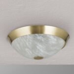 Plafoniera FRANO, cu abajur din sticlă opal mat, E27 3x40W otel finisaj alama mata, 34cm IP20 ORION