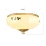 Plafoniera LANDHOUS, cu abajur din sticla crem-sampanie-verde, E27 1x60W otel finisaj alama periata, 21cm IP20 ORION - imagine 4