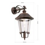 Aplica pentru exterior KENZO in jos,  E27 1x60W aluminiu finisaj cupru/negru inaltime 50cm IP44 ORION - imagine 6