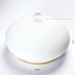 Abajur rotund din sticlă groasa EMPIRE 385, Ø 240 mm, finisaj opal gold cu inel auriu ORION - imagine 2