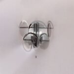 Aplica RAUCHGLAS, 2 lampi E14, alama solida patinata, pandantive de sticla clara-fumurie, inaltime 27cm ORION