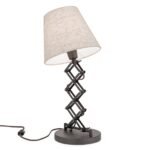 Lampa de masa FACTORY cu abajur textil, E27 1x40W OTEL finisaj  antic, 36-67cm IP20 ORION - imagine 2