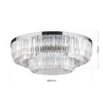 Plafoniera LED PRISM, 95cm, LED 145W/11600lm/3000K prisma din sticla cristalina K9, cadru otel finisaj crom IP20 ORION - imagine 6