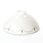 Abajur conic din sticlă groasa LANDHAUS 432, Ø 200mm, finisaj opal lucios cu inel verde ORION