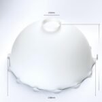 Abajur floral din sticlă groasa LANDHAUS 431, Ø 385mm, finisaj opal mat cu ramă argintie ORION - imagine 2