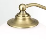 Lampa de masa OLD LAMP reglabil, cu abajur din sticla opal mat, E27 1x40W otel finisaj alama antica, 45-65cm IP20 ORION - imagine 3