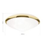 Plafoniera RIMA, cu abajur din sticlă opal mat, E27 2x40W otel finisaj alama lucioasa, 32cm IP20 ORION - imagine 5