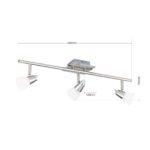 Plafoniera spot MAX cu abajur din sticlă opal mat, G9 3x35W otel finisaj crom satinat, 56x12cm IP20 ORION - imagine 6