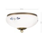 Plafoniera LANDHOUS, cu abajur din sticla opal-lucios-albastru, E27 1x60W otel finisaj alama patinata, 21cm IP20 ORION - imagine 5