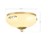 Plafoniera LANDHOUS, cu abajur din sticla crem-sampanie-albastru, E27 1x60W otel finisaj alama periata, 21cm IP20 ORION - imagine 5