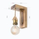 Aplica BASSENA, E27 1x40W fara bec, lemn finisaj alama antica, 22.5x10cm IP20 ORION - imagine 6