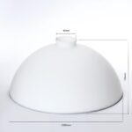 Abajur conic din sticlă groasa LANDHAUS 433, Ø 300mm, finisaj opal mat cu inel argintiu ORION - imagine 2