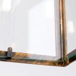 Pendul în formă de felinar FRANCO, cu abajur din sticla clar, E14 4x60W otel finisaj auriu antic, 39x89cm IP20 ORION - imagine 3
