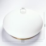 Abajur rotund din sticlă groasa EMPIRE 386, Ø 310mm, finisaj opal mat cu inel patinat ORION - imagine 2